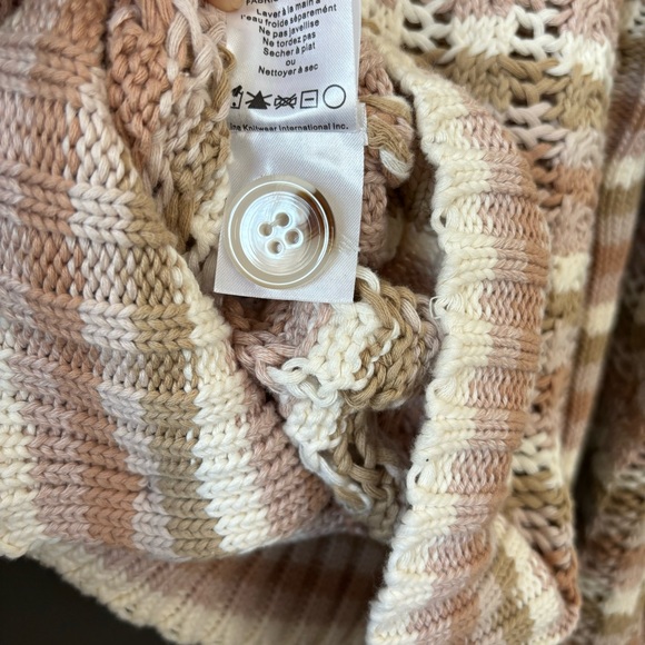 Evereve John + Jenn Julianna Stripe Cardigan Beige Pink White Multi Size XS - Picture 12 of 12